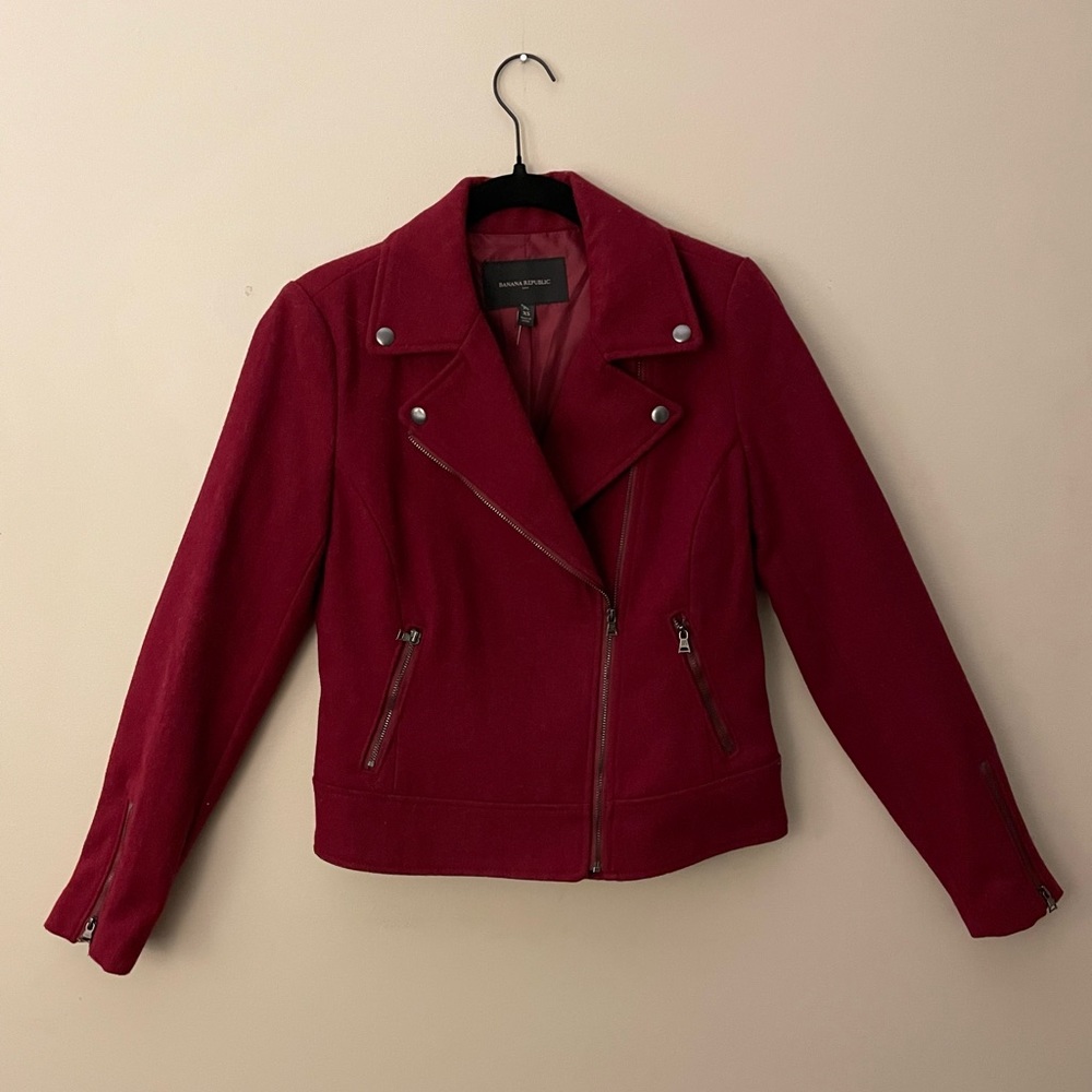 Banana Republic wool moto jacket.